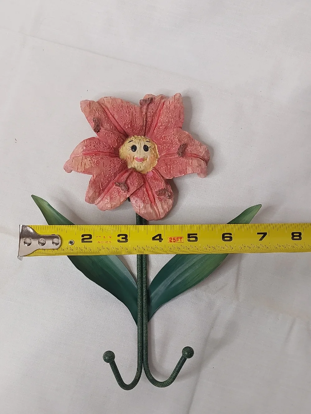 Floral Metal Wall Hook - Yellow and Pink Flower Hooks